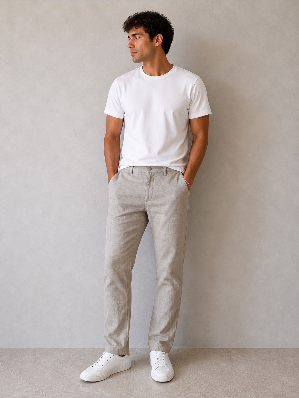 Primark Men's Slim linen blend pants
